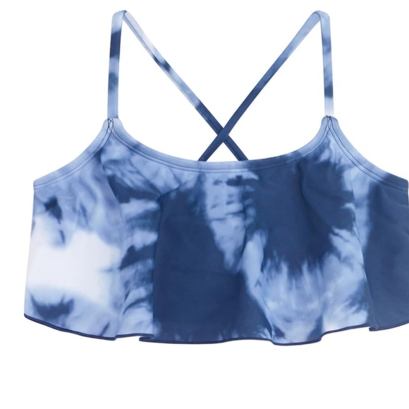 ⭐️5/$25 Kanu Surf Girls' Alania Flounce Bikini Top Beach Sport Blue Tie Dye  7 - Picture 1 of 8